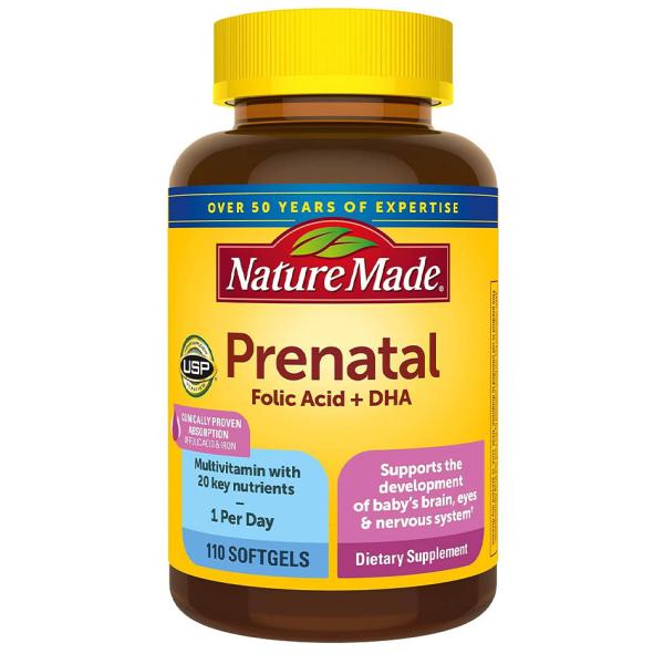 NATURE MADE PRENATAL FOLIC ACID + DHA 150 SOFTGELS